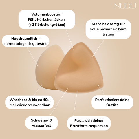 Nudu Pad® - Doppelseitig klebende Brusteinsätze